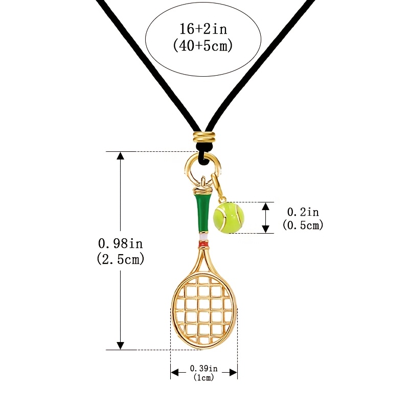 Women's S925 Sterling Silver Tennis Racket Pendant Necklace
